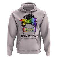 Autism Acceptance Hoodie Neurodiversity Awareness Messy Bun Women