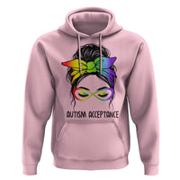 Autism Acceptance Hoodie Neurodiversity Awareness Messy Bun Women