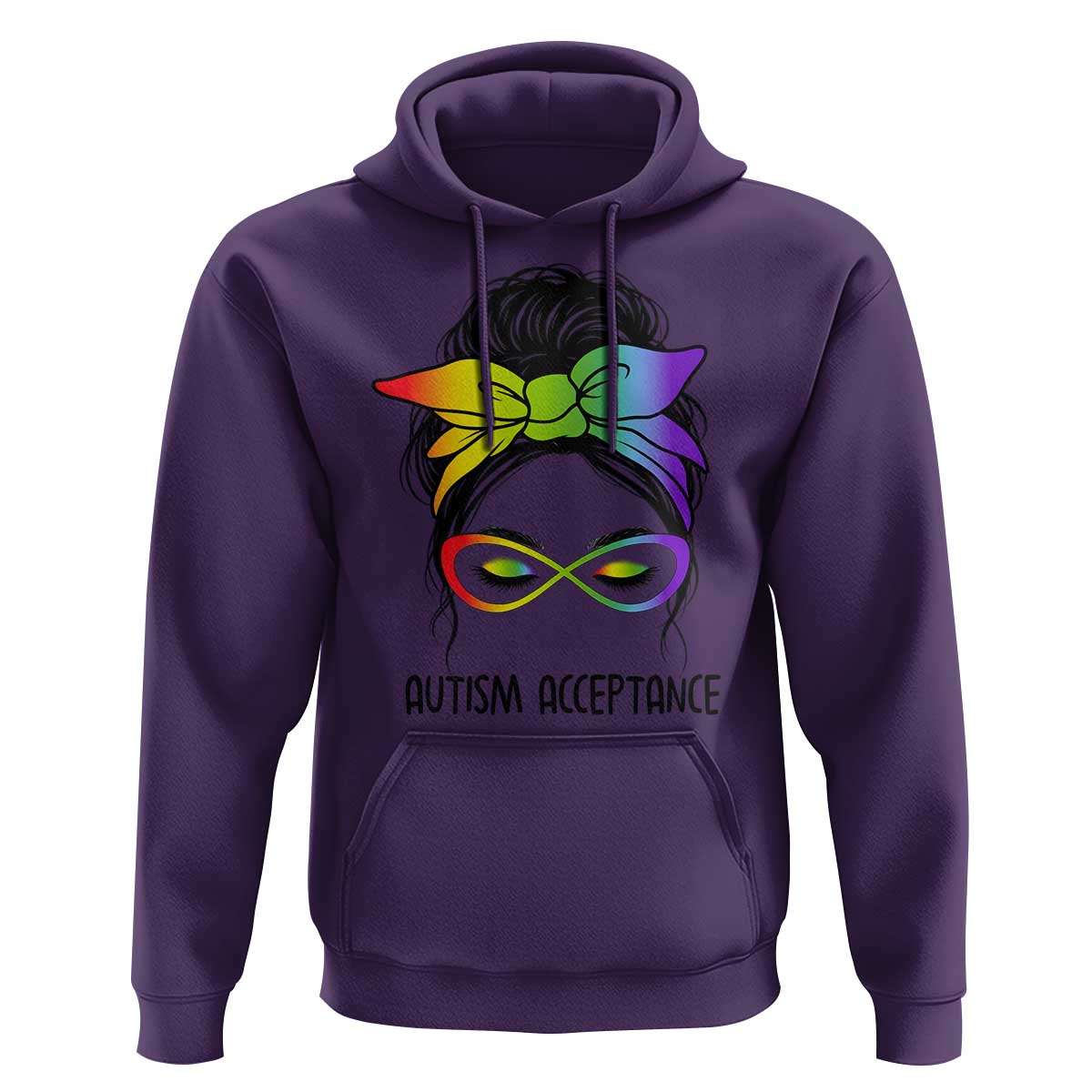 Autism Acceptance Hoodie Neurodiversity Awareness Messy Bun Women