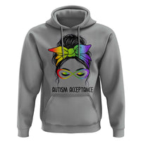 Autism Acceptance Hoodie Neurodiversity Awareness Messy Bun Women