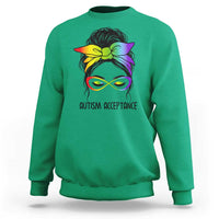 Autism Acceptance Sweatshirt Neurodiversity Awareness Messy Bun Women