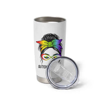 Autism Acceptance Tumbler Cup Neurodiversity Awareness Messy Bun Women