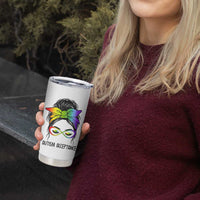 Autism Acceptance Tumbler Cup Neurodiversity Awareness Messy Bun Women