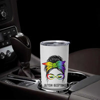 Autism Acceptance Tumbler Cup Neurodiversity Awareness Messy Bun Women