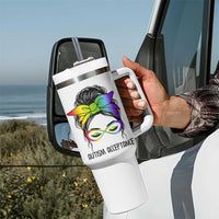 Autism Acceptance Tumbler With Handle Neurodiversity Awareness Messy Bun Women