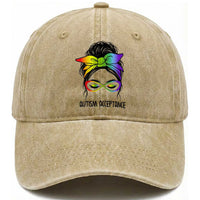 Autism Acceptance Washed Cotton Baseball Cap Neurodiversity Awareness Messy Bun Women