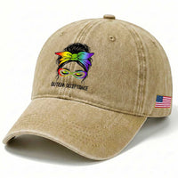 Autism Acceptance Washed Cotton Baseball Cap Neurodiversity Awareness Messy Bun Women