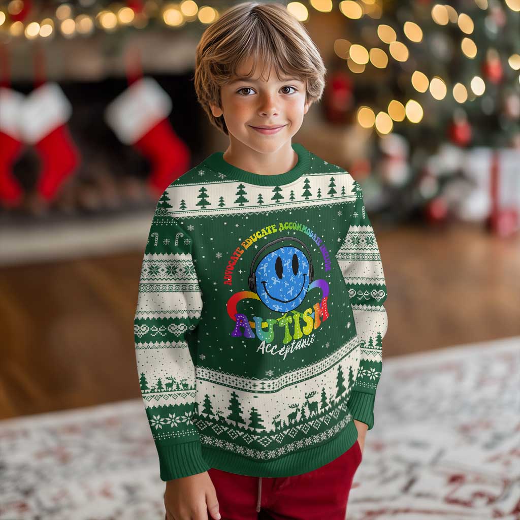 Autism Acceptance Ugly Christmas Sweater Acceptance Special Education Teacher Kids