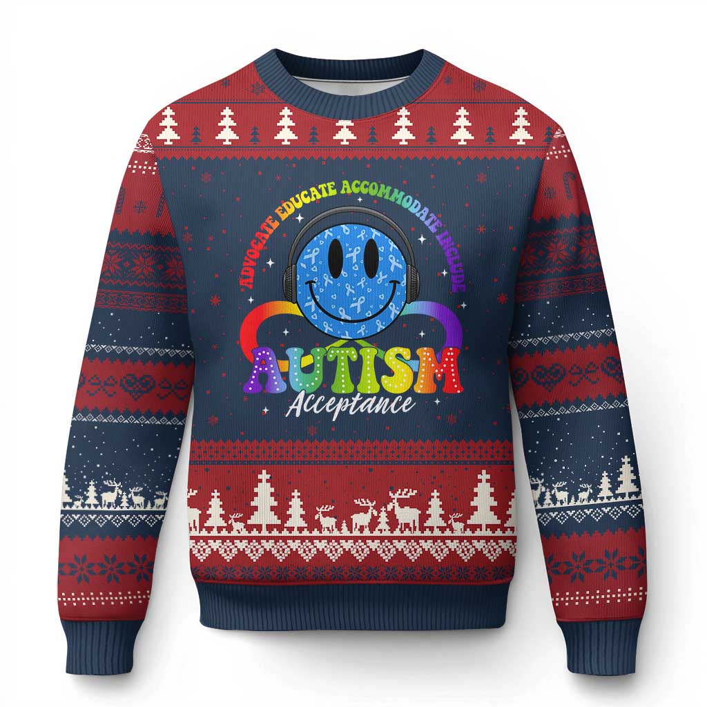 Autism Acceptance Ugly Christmas Sweater Acceptance Special Education Teacher Kids