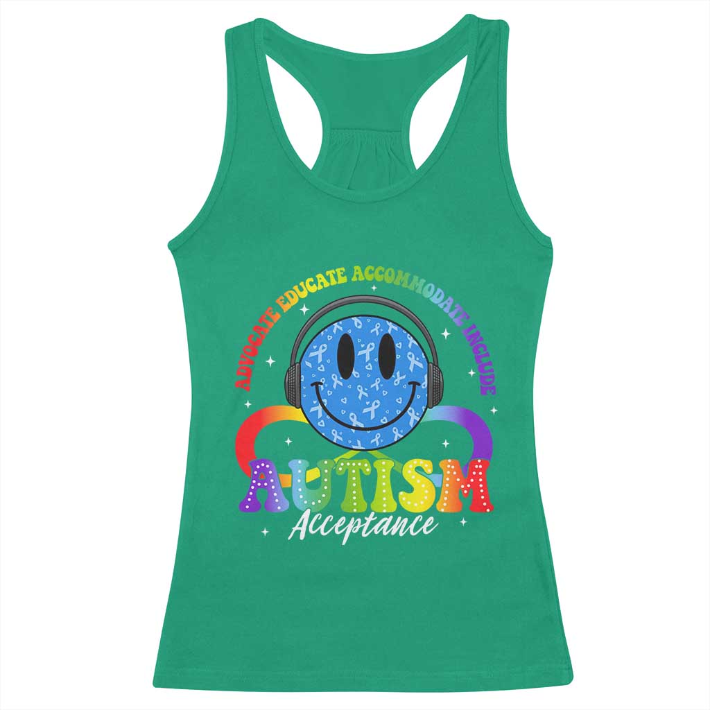 Autism Acceptance Racerback Tank Top Acceptance Special Education Teacher Kids