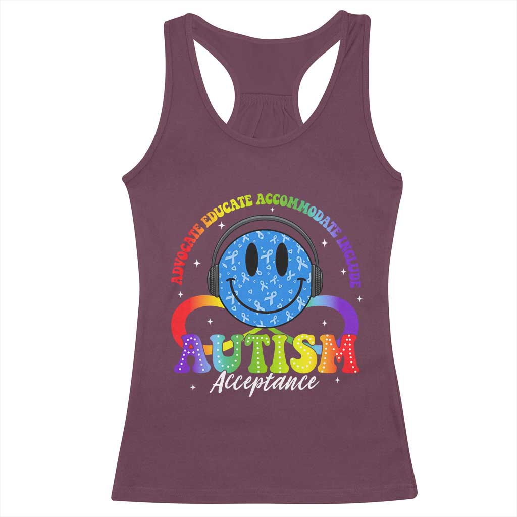 Autism Acceptance Racerback Tank Top Acceptance Special Education Teacher Kids