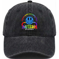Autism Acceptance Washed Cotton Baseball Cap Acceptance Special Education Teacher Kids