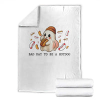 Funny Hot Dog Ghost Halloween Throw Blanket Bad Day To Be A Hotdog - Wonder Print Shop
