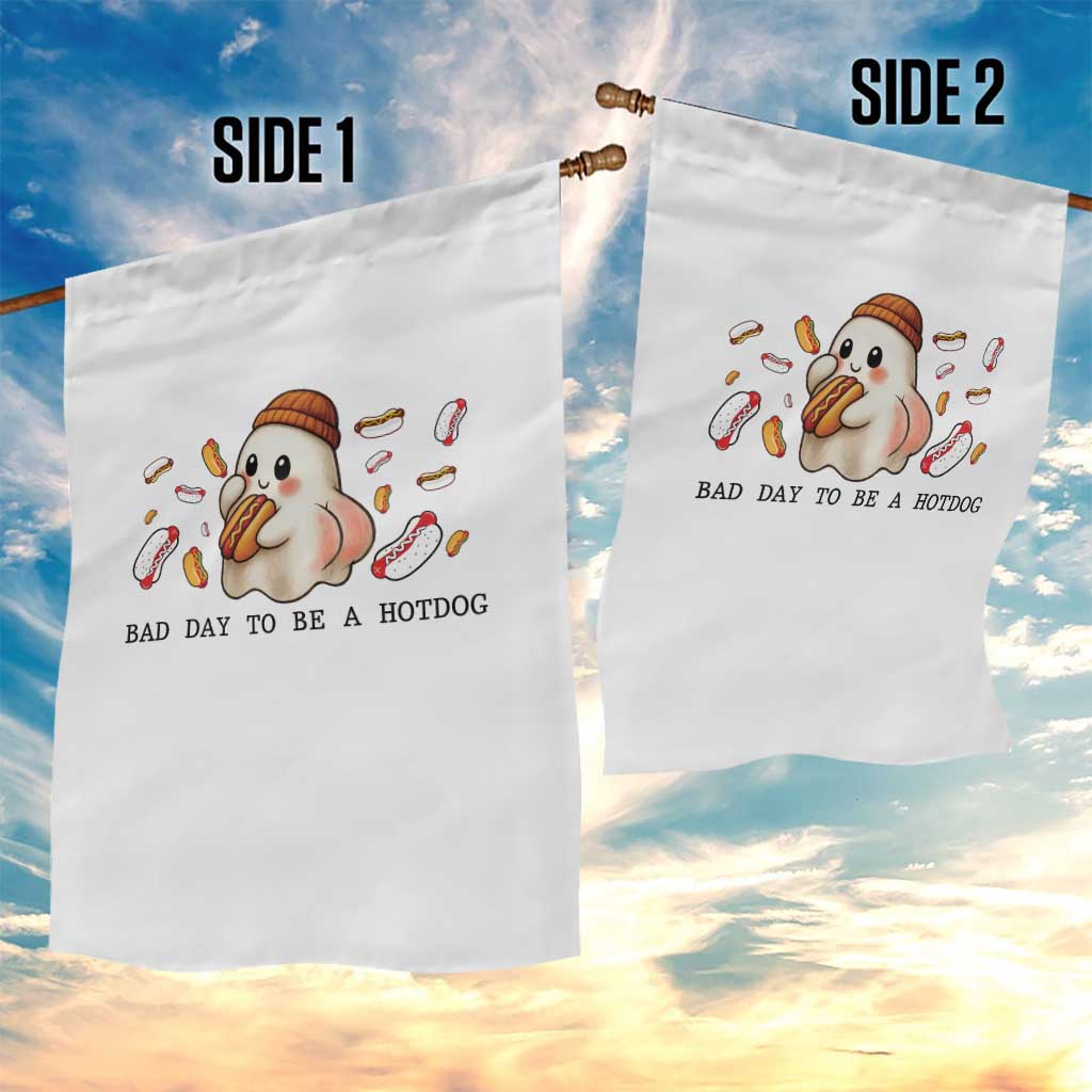 Funny Hot Dog Ghost Halloween Garden Flag Bad Day To Be A Hotdog - Wonder Print Shop