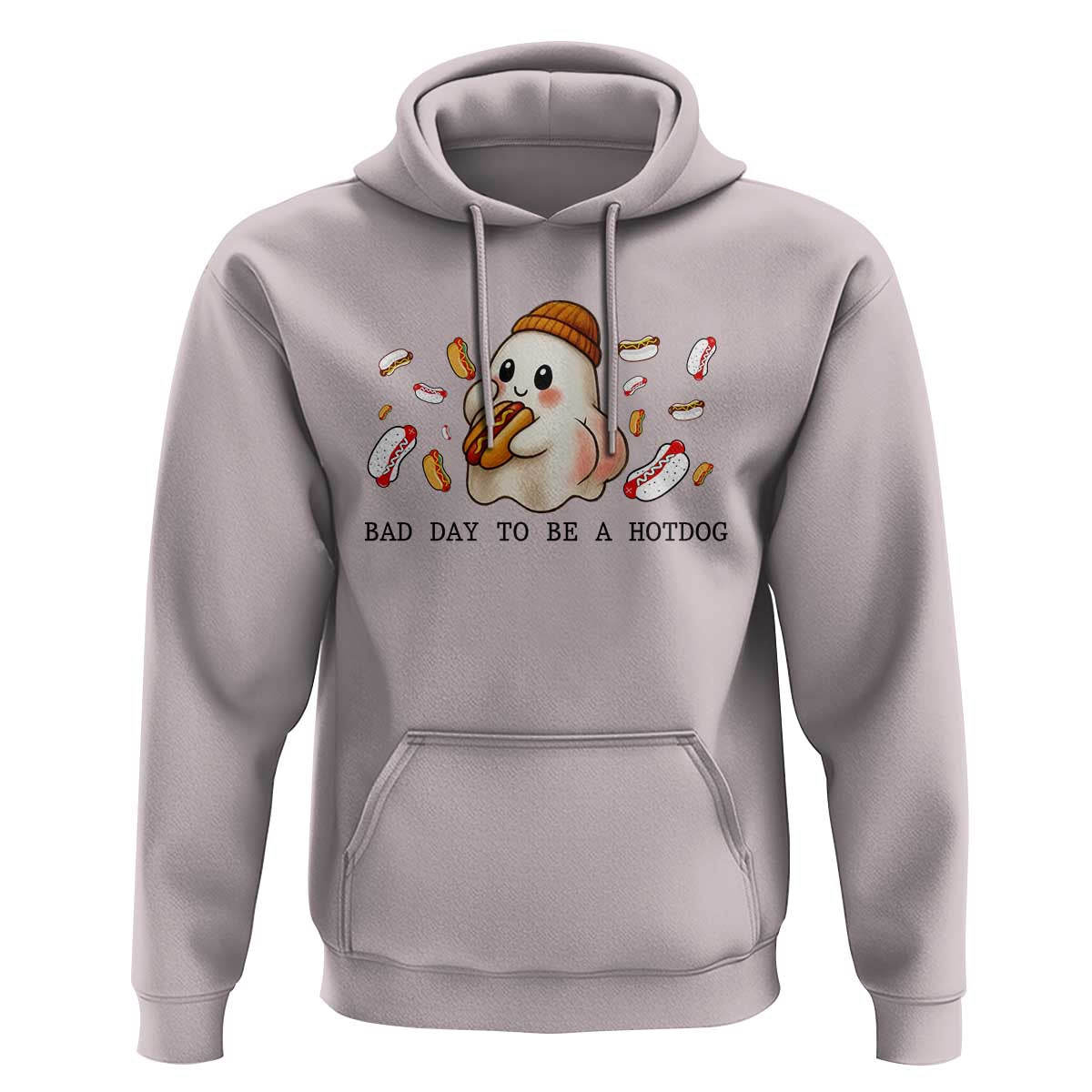 Funny Hot Dog Ghost Halloween Hoodie Bad Day To Be A Hotdog - Wonder Print Shop