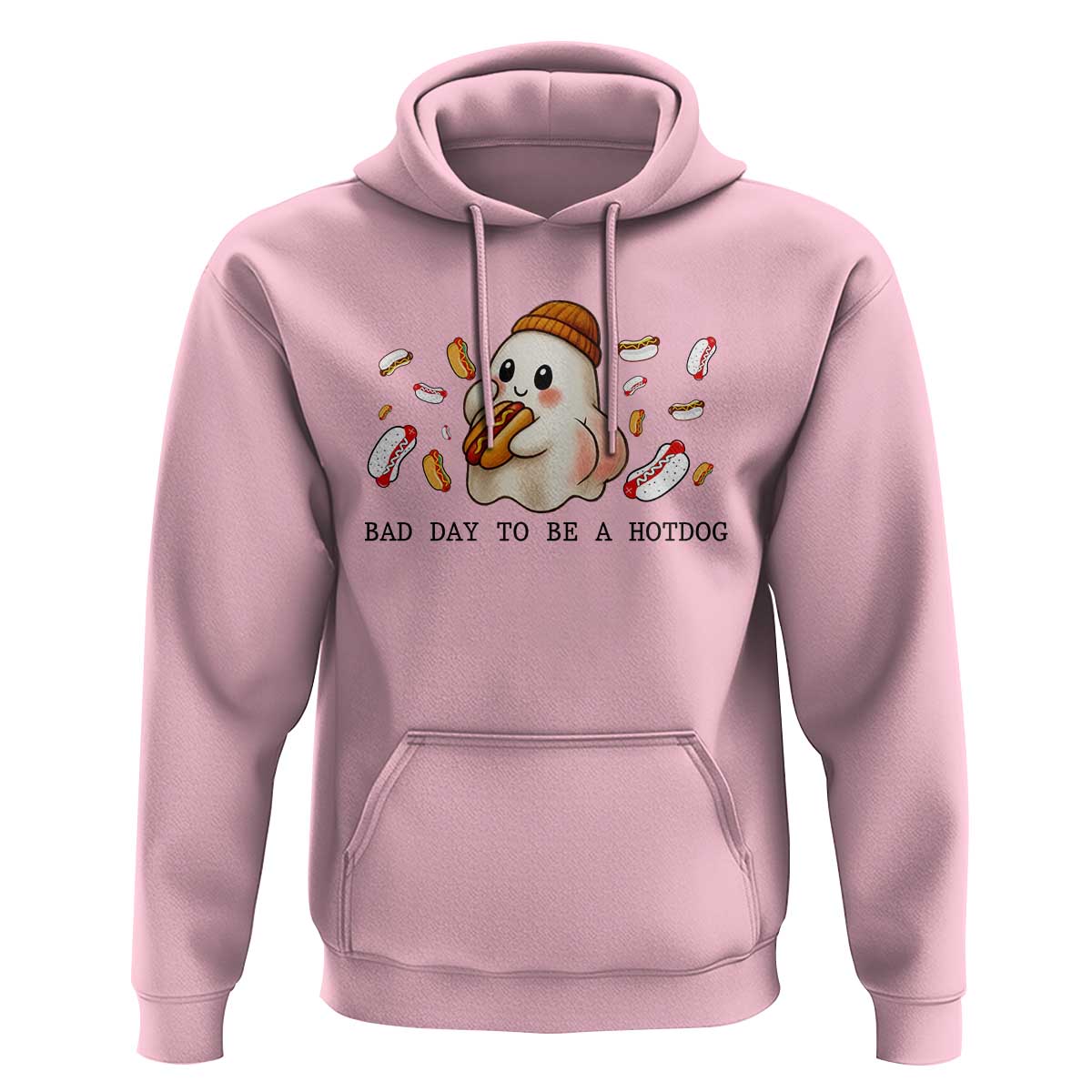 Funny Hot Dog Ghost Halloween Hoodie Bad Day To Be A Hotdog - Wonder Print Shop