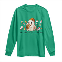 Funny Hot Dog Ghost Halloween Long Sleeve Shirt Bad Day To Be A Hotdog - Wonder Print Shop