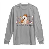 Funny Hot Dog Ghost Halloween Long Sleeve Shirt Bad Day To Be A Hotdog - Wonder Print Shop