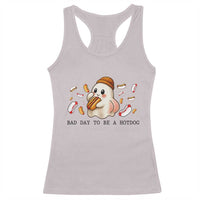 Funny Hot Dog Ghost Halloween Racerback Tank Top Bad Day To Be A Hotdog - Wonder Print Shop