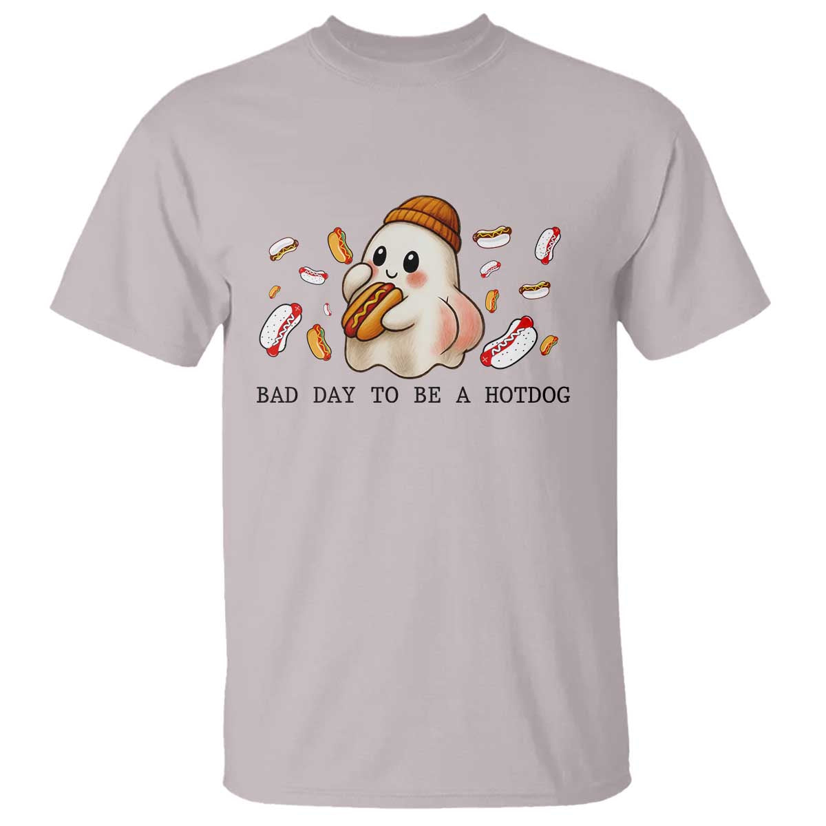 Funny Hot Dog Ghost Halloween T Shirt Bad Day To Be A Hotdog - Wonder Print Shop