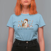 Funny Hot Dog Ghost Halloween T Shirt For Women Bad Day To Be A Hotdog - Wonder Print Shop