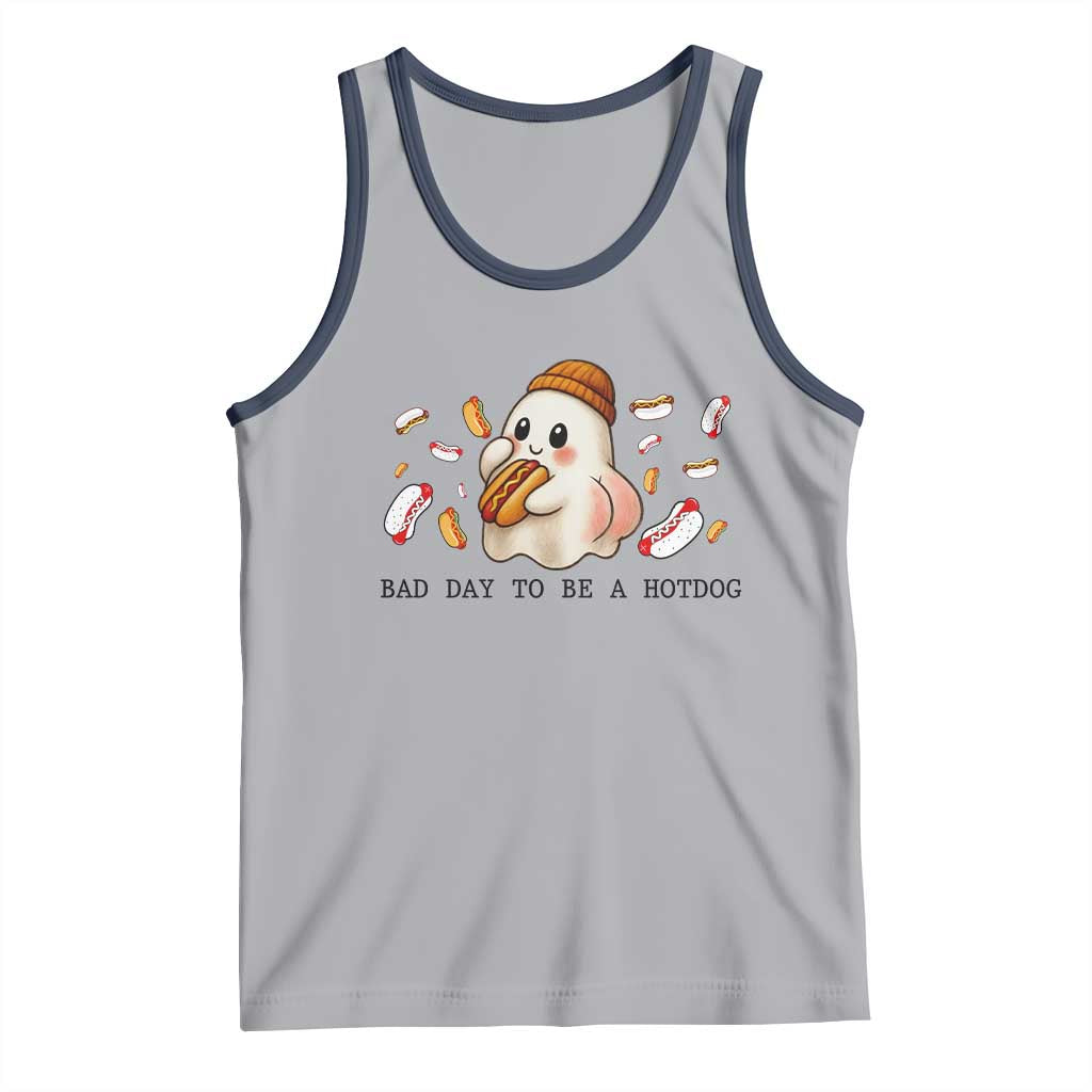 Funny Hot Dog Ghost Halloween Tank Top Bad Day To Be A Hotdog - Wonder Print Shop