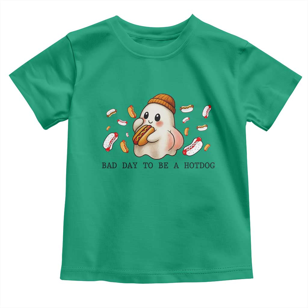 Funny Hot Dog Ghost Halloween Toddler T Shirt Bad Day To Be A Hotdog - Wonder Print Shop