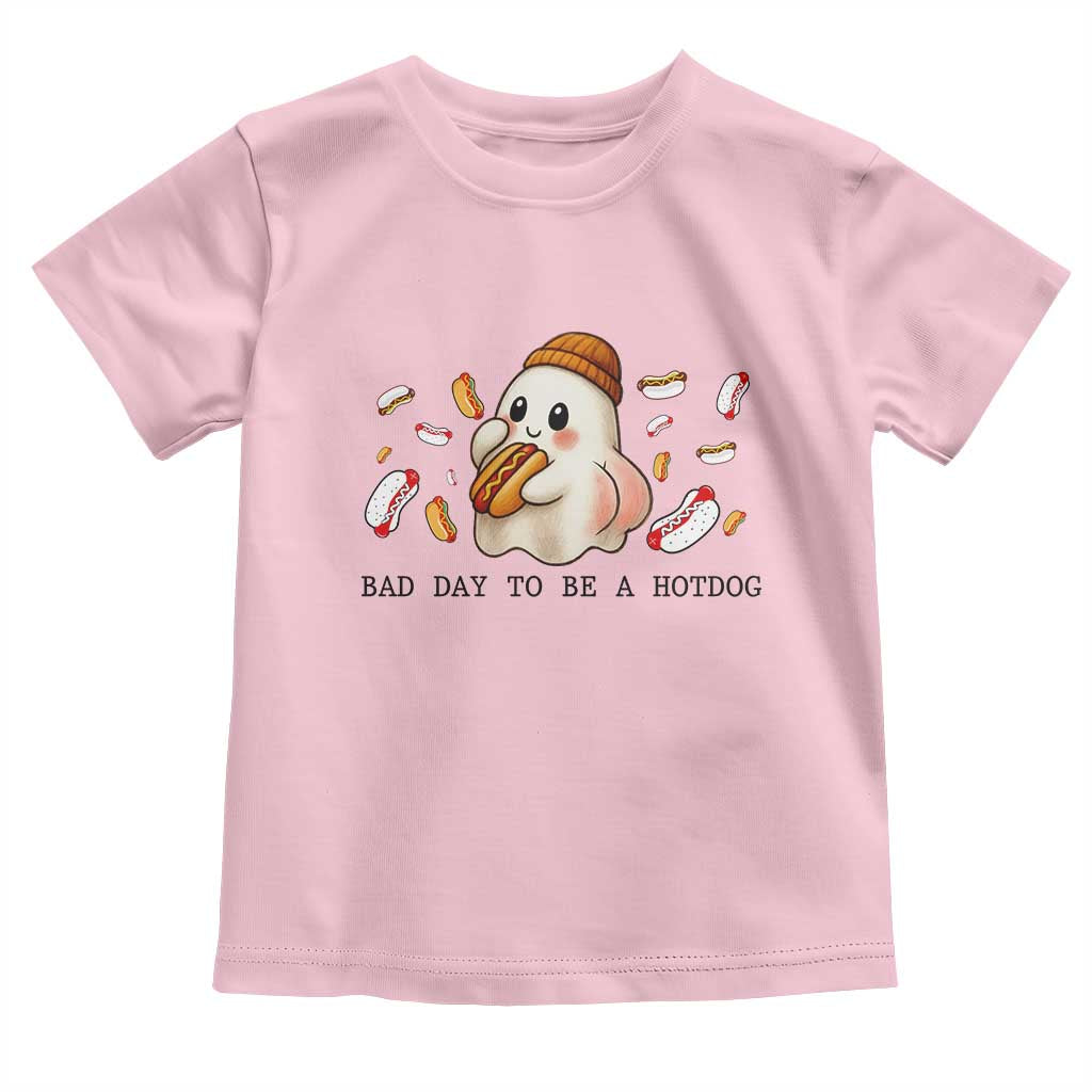 Funny Hot Dog Ghost Halloween Toddler T Shirt Bad Day To Be A Hotdog - Wonder Print Shop