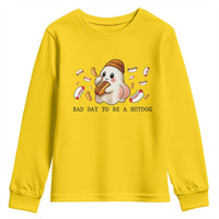 Funny Hot Dog Ghost Halloween Youth Sweatshirt Bad Day To Be A Hotdog - Wonder Print Shop