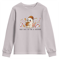 Funny Hot Dog Ghost Halloween Youth Sweatshirt Bad Day To Be A Hotdog - Wonder Print Shop