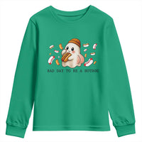 Funny Hot Dog Ghost Halloween Youth Sweatshirt Bad Day To Be A Hotdog - Wonder Print Shop