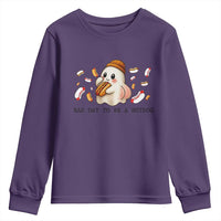 Funny Hot Dog Ghost Halloween Youth Sweatshirt Bad Day To Be A Hotdog - Wonder Print Shop