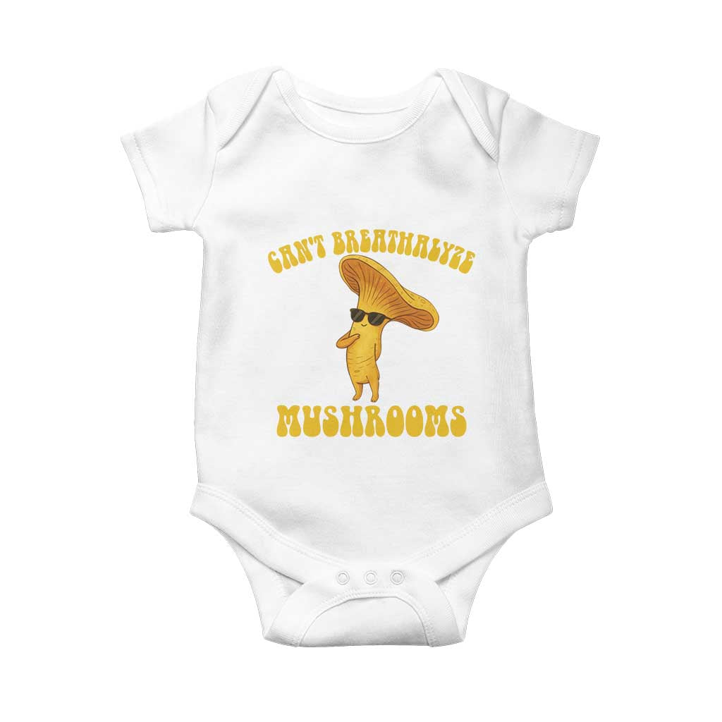 Cute Chanterelle Mushroom Cottagcore Baby Onesie Funny Can't Breathalyze Mushrooms - Wonder Print Shop