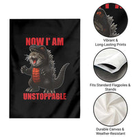 Now I Am Unstoppable Garden Flag Funny Cute Cat Catzilla - Wonder Print Shop