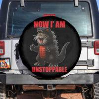 Now I Am Unstoppable Spare Tire Cover Funny Cute Cat Catzilla - Wonder Print Shop