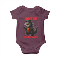 Now I Am Unstoppable Baby Onesie Funny Cute Cat Catzilla - Wonder Print Shop