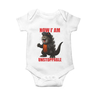 Now I Am Unstoppable Baby Onesie Funny Cute Cat Catzilla - Wonder Print Shop