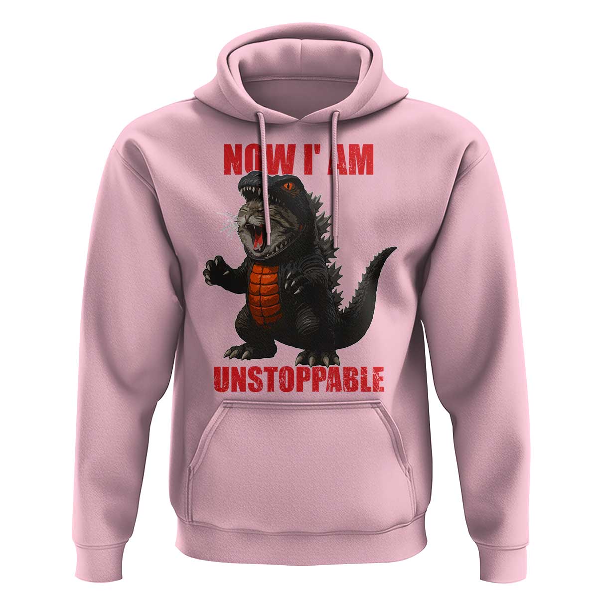 Now I Am Unstoppable Hoodie Funny Cute Cat Catzilla - Wonder Print Shop