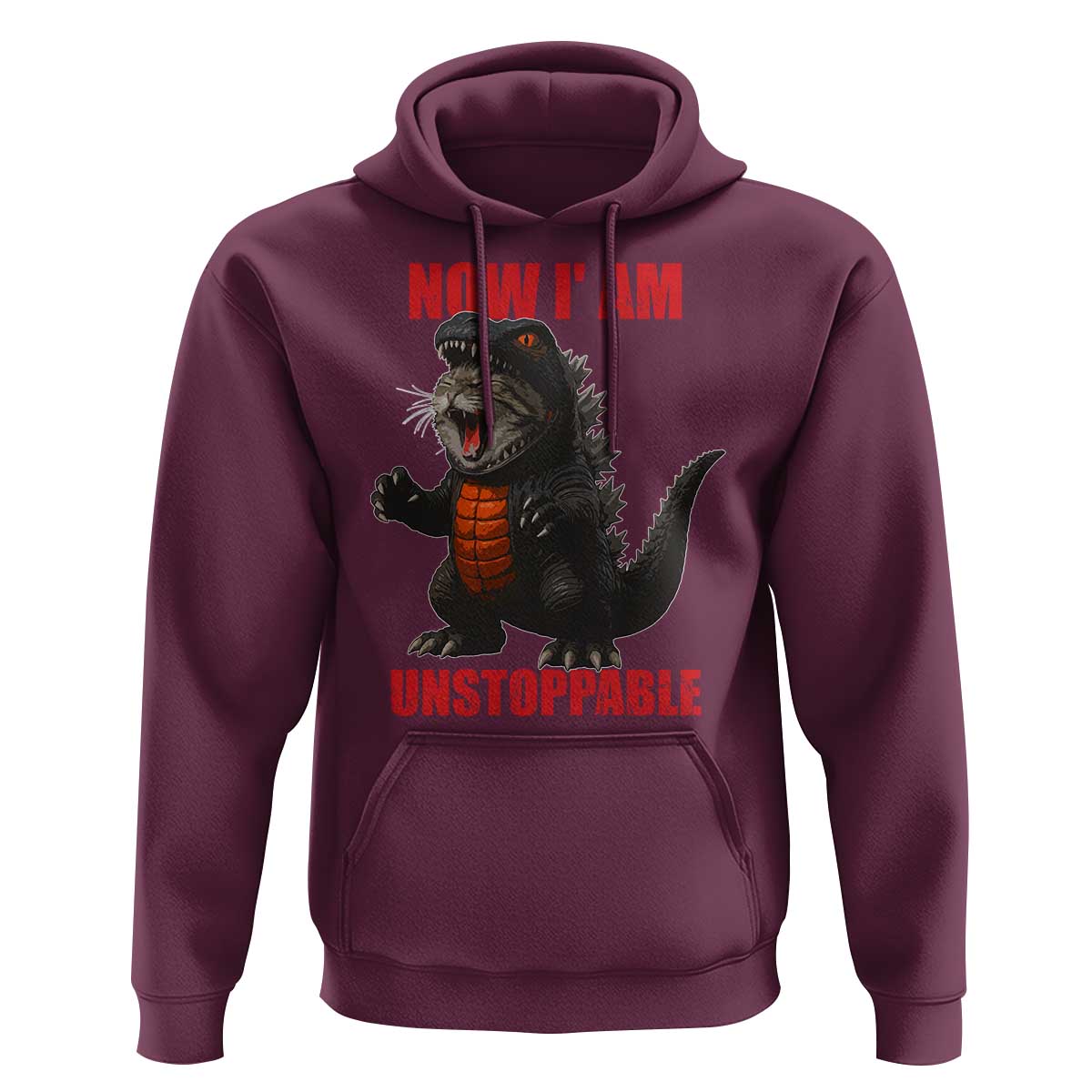 Now I Am Unstoppable Hoodie Funny Cute Cat Catzilla - Wonder Print Shop