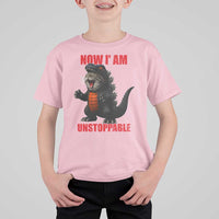 Now I Am Unstoppable T Shirt For Kid Funny Cute Cat Catzilla - Wonder Print Shop