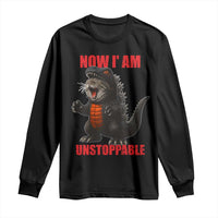 Now I Am Unstoppable Long Sleeve Shirt Funny Cute Cat Catzilla - Wonder Print Shop