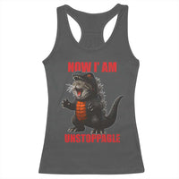 Now I Am Unstoppable Racerback Tank Top Funny Cute Cat Catzilla - Wonder Print Shop