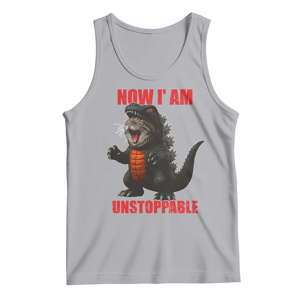 Now I Am Unstoppable Tank Top Funny Cute Cat Catzilla - Wonder Print Shop