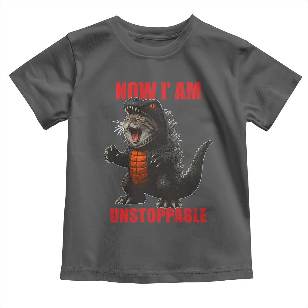 Now I Am Unstoppable Toddler T Shirt Funny Cute Cat Catzilla - Wonder Print Shop