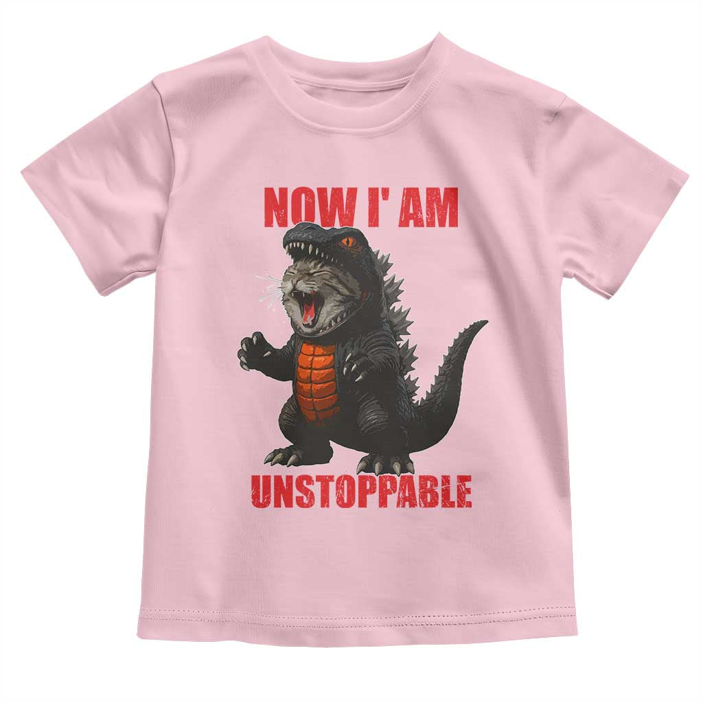 Now I Am Unstoppable Toddler T Shirt Funny Cute Cat Catzilla - Wonder Print Shop