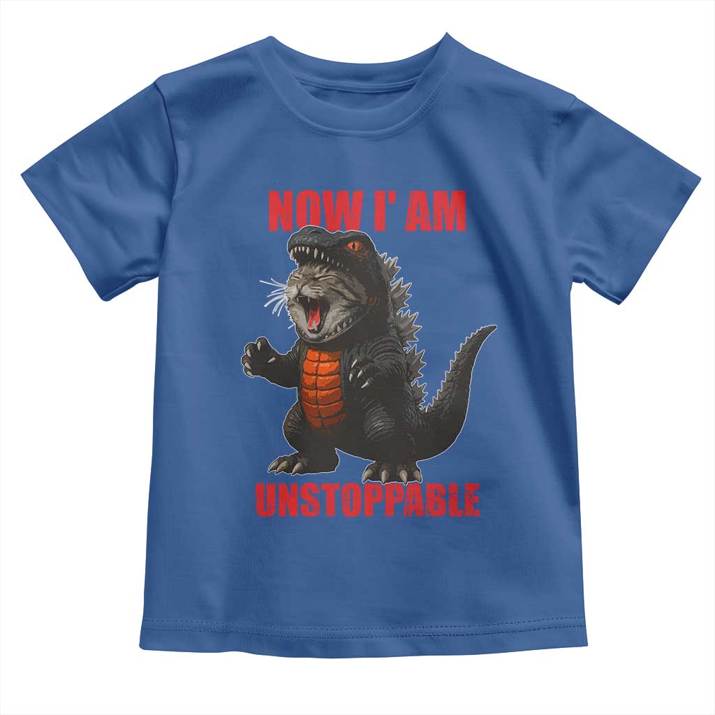 Now I Am Unstoppable Toddler T Shirt Funny Cute Cat Catzilla - Wonder Print Shop