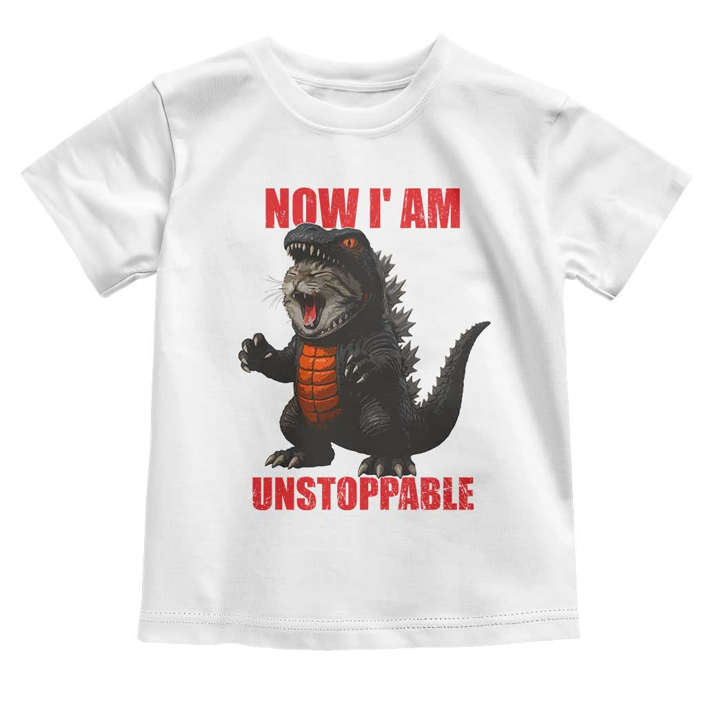 Now I Am Unstoppable Toddler T Shirt Funny Cute Cat Catzilla - Wonder Print Shop