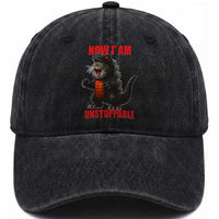 Now I Am Unstoppable Washed Cotton Baseball Cap Funny Cat Japanese Anime Kawaii
