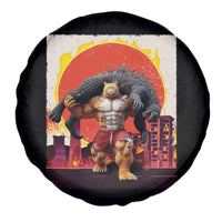 Catzilla Funny Cat Japanese Cityscape Spare Tire Cover - Wonder Print Shop