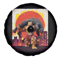 Catzilla Funny Cat Japanese Cityscape Spare Tire Cover - Wonder Print Shop